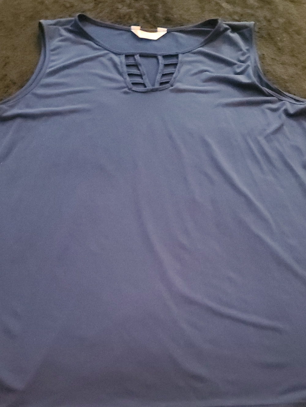 SJS Navy Blue Sleeveless Tank with Ladder Cutout
